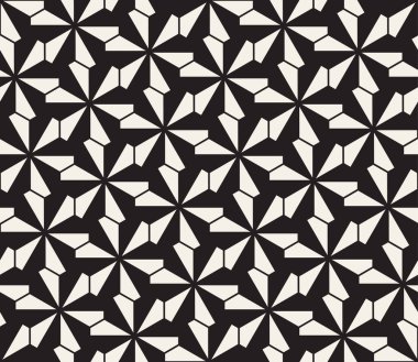 Vektör kusursuz desen. Geometrik elementler tekrarlanıyor. Modaya uygun tek renkli soyut arkaplan tasarımı.