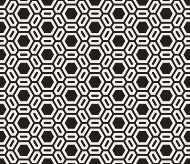 Vektör kusursuz desen. Geometrik elementler tekrarlanıyor. Modaya uygun tek renkli soyut arkaplan tasarımı.