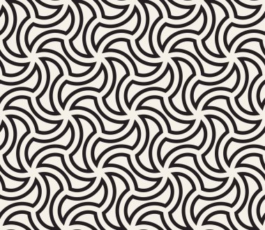 Vektör kusursuz desen. Geometrik elementler tekrarlanıyor. Modaya uygun tek renkli soyut arkaplan tasarımı.