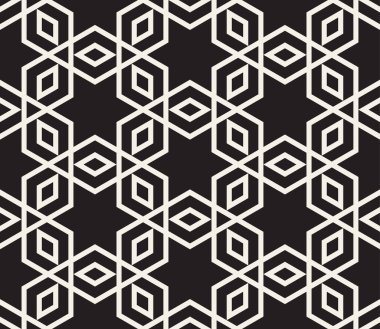 Vektör kusursuz desen. Geometrik elementler tekrarlanıyor. Modaya uygun tek renkli soyut arkaplan tasarımı.