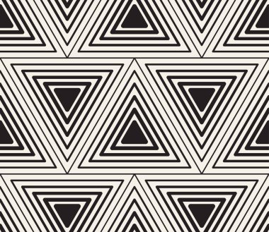 Vektör kusursuz desen. Geometrik elementler tekrarlanıyor. Modaya uygun tek renkli soyut arkaplan tasarımı.