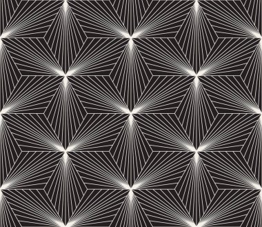 Vektör kusursuz desen. Geometrik elementler tekrarlanıyor. Modaya uygun tek renkli soyut arkaplan tasarımı.