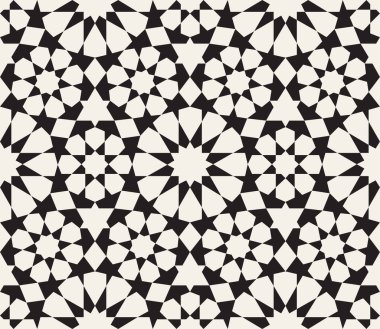 Vektör kusursuz desen. Geometrik elementler tekrarlanıyor. Modaya uygun tek renkli soyut arkaplan tasarımı.