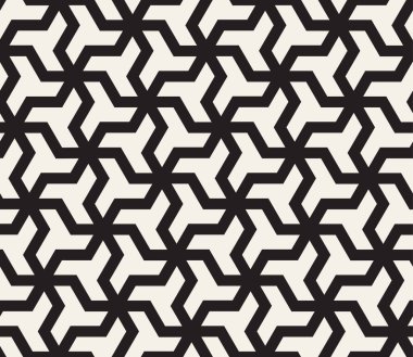 Vektör kusursuz desen. Geometrik elementler tekrarlanıyor. Modaya uygun tek renkli soyut arkaplan tasarımı.