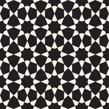 Vektör kusursuz desen. Geometrik soyut elementler tekrarlanıyor. Modaya uygun tek renkli arkaplan tasarımı.