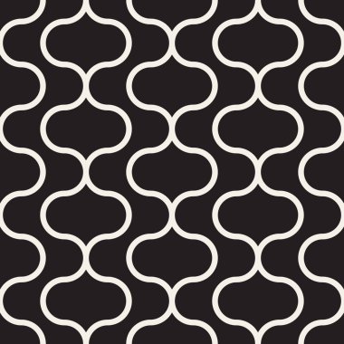 Vektör kusursuz desen. Geometrik soyut elementler tekrarlanıyor. Modaya uygun tek renkli arkaplan tasarımı.