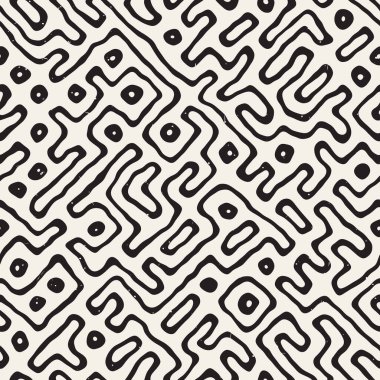 Vektör kusursuz desen. Geometrik soyut elementler tekrarlanıyor. Modaya uygun tek renkli arkaplan tasarımı.