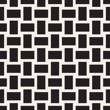 Vektör kusursuz desen. Geometrik soyut elementler tekrarlanıyor. Modaya uygun tek renkli arkaplan tasarımı.