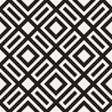 Vektör kusursuz desen. Geometrik soyut elementler tekrarlanıyor. Modaya uygun tek renkli arkaplan tasarımı.