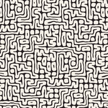 Vektör kusursuz desen. Geometrik soyut elementler tekrarlanıyor. Modaya uygun tek renkli arkaplan tasarımı.