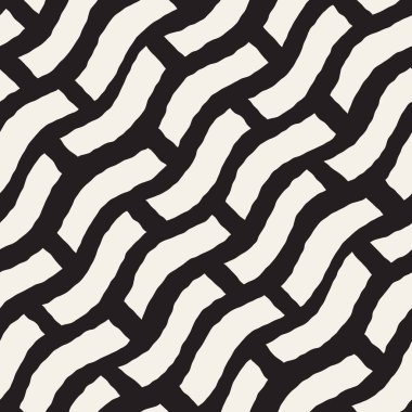 Vektör kusursuz desen. Geometrik soyut elementler tekrarlanıyor. Modaya uygun tek renkli arkaplan tasarımı.