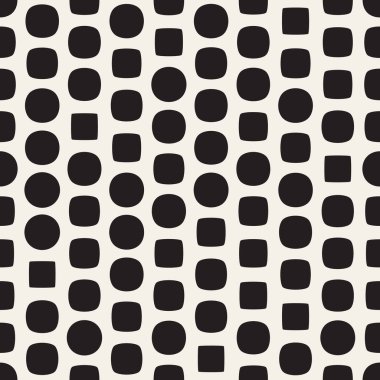 Vektör kusursuz desen. Geometrik soyut elementler tekrarlanıyor. Modaya uygun tek renkli arkaplan tasarımı.