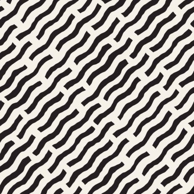 Vektör kusursuz desen. Geometrik soyut elementler tekrarlanıyor. Modaya uygun tek renkli arkaplan tasarımı.