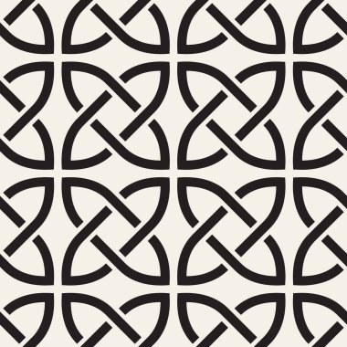 Vektör kusursuz desen. Geometrik soyut elementler tekrarlanıyor. Modaya uygun tek renkli arkaplan tasarımı.