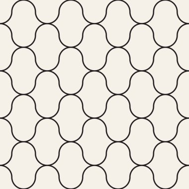 Vektör kusursuz desen. Geometrik soyut elementler tekrarlanıyor. Modaya uygun tek renkli arkaplan tasarımı.