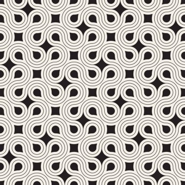 Vektör kusursuz desen. Geometrik soyut elementler tekrarlanıyor. Modaya uygun tek renkli arkaplan tasarımı.