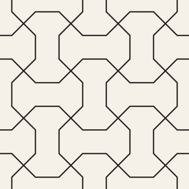 Vektör kusursuz desen. Geometrik soyut elementler tekrarlanıyor. Modaya uygun tek renkli arkaplan tasarımı.