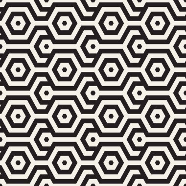 Vektör kusursuz desen. Geometrik soyut elementler tekrarlanıyor. Modaya uygun tek renkli arkaplan tasarımı.