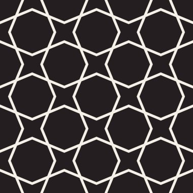 Vektör kusursuz desen. Geometrik soyut elementler tekrarlanıyor. Modaya uygun tek renkli arkaplan tasarımı.