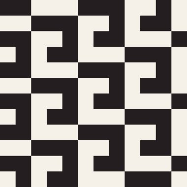 Vektör kusursuz desen. Geometrik soyut elementler tekrarlanıyor. Modaya uygun tek renkli arkaplan tasarımı.