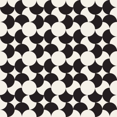 Vektör kusursuz desen. Geometrik soyut elementler tekrarlanıyor. Modaya uygun tek renkli arkaplan tasarımı.