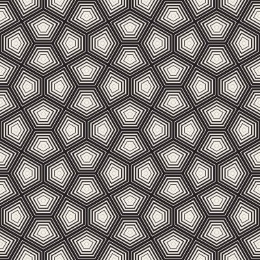 Vektör kusursuz desen. Geometrik soyut elementler tekrarlanıyor. Modaya uygun tek renkli arkaplan tasarımı.