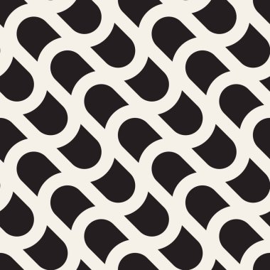 Vektör kusursuz desen. Geometrik soyut elementler tekrarlanıyor. Modaya uygun tek renkli arkaplan tasarımı.