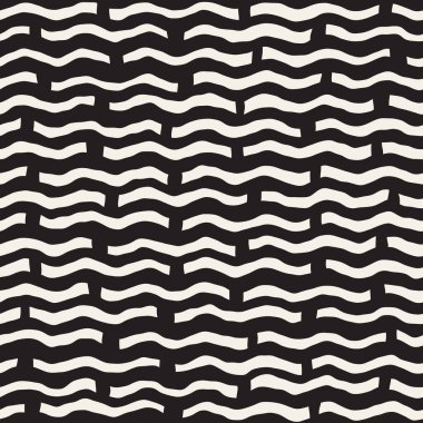 Vektör kusursuz desen. Geometrik soyut elementler tekrarlanıyor. Modaya uygun tek renkli arkaplan tasarımı.