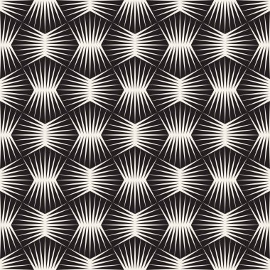 Vektör kusursuz desen. Geometrik soyut elementler tekrarlanıyor. Modaya uygun tek renkli arkaplan tasarımı.