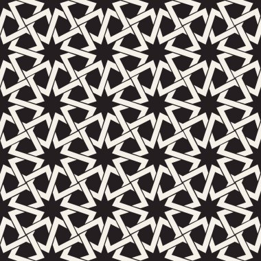 Vektör kusursuz desen. Geometrik soyut elementler tekrarlanıyor. Modaya uygun tek renkli arkaplan tasarımı.