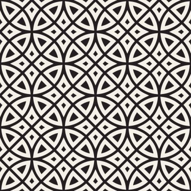 Vektör kusursuz desen. Geometrik soyut elementler tekrarlanıyor. Modaya uygun tek renkli arkaplan tasarımı.