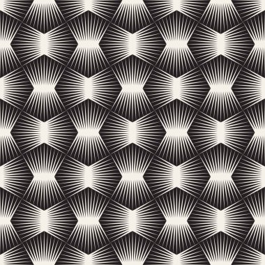 Vektör kusursuz desen. Geometrik soyut elementler tekrarlanıyor. Modaya uygun tek renkli arkaplan tasarımı.