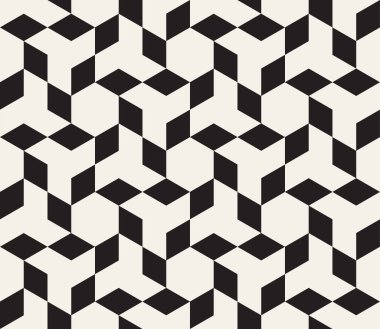 Vektör kusursuz desen. Geometrik soyut elementler tekrarlanıyor. Modaya uygun tek renkli arkaplan tasarımı.
