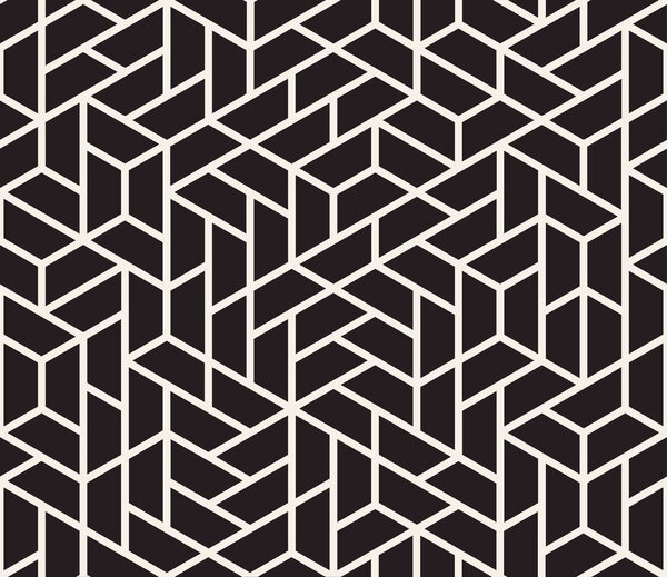 Vector seamless pattern. Repeating geometric abstract elements. Stylish monochrome background design.