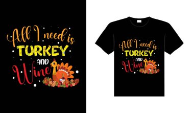 Şükran Günü tipografi tişörtü tasarımı mı yoksa Şükran Günü taşıyıcı poster tasarımı mı? 