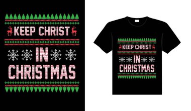 Çirkin Noel Süveteri tipografisi Vintages Noel tişörtü tasarımları Noel ürünleri tasarımları, giyim modası için elle çizilmiş harfler. Hristiyan dini, basım için alıntı yapıyor.