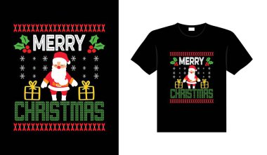 Çirkin Noel Süveteri tipografisi Vintages Noel tişörtü tasarımları Noel ürünleri tasarımları, giyim modası için elle çizilmiş harfler. Hristiyan dini, basım için alıntı yapıyor