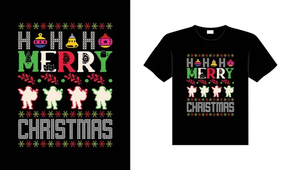 Brutto Natale Maglione Tipografia Abbigliamento Annate Natale Shirt Design Natale — Vettoriale Stock