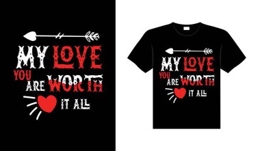 Valentine typography cute wedding lettering t-shirt design