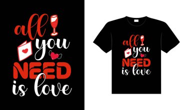 Valentine typography cute wedding lettering t-shirt design