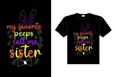 Easter day typography egg lettering t-shirt design holiday greeting cute bunny vector art