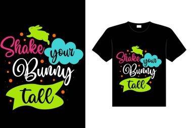 Easter day typography egg lettering t-shirt design holiday greeting cute bunny vector art