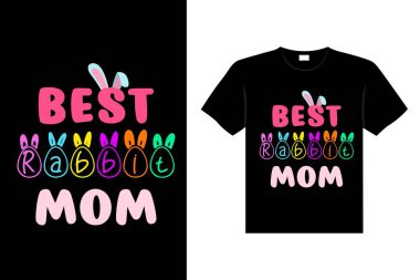 Easter day typography egg lettering t-shirt design holiday greeting cute bunny vector art