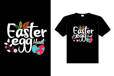 Easter day typography egg lettering t-shirt design holiday greeting cute bunny vector art