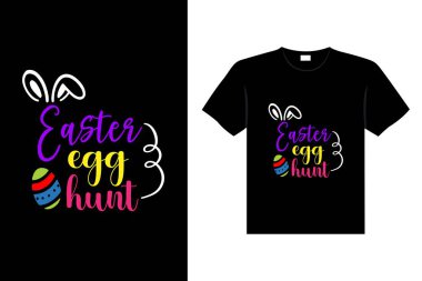 Easter day typography egg lettering t-shirt design holiday greeting cute bunny vector art