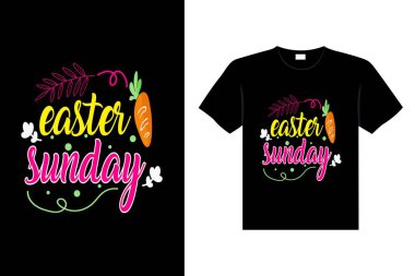 Easter day typography egg lettering t-shirt design holiday greeting cute bunny vector art