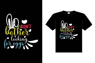 Easter day typography egg lettering t-shirt design holiday greeting cute bunny vector art
