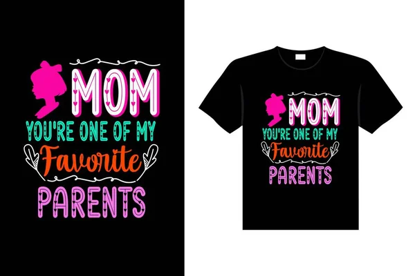 Colorful Lettering Mothers Day Quote Happy Mom Shirt Vector Typography — Stock Vector