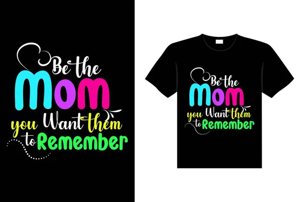 Renkli Harflerle Yazılmış Anneler Günü Mutlu Anne Tişörtü Vektör Tipografisi — Stok Vektör