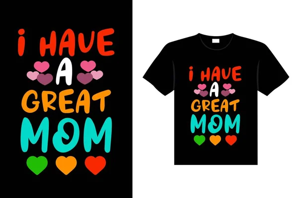 Mères Lettrées Colorées Citation Jour Bonne Maman Chemise Vectorielle Typographie — Image vectorielle